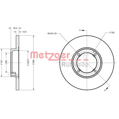 Foto Disco  freno METZGER 6110713