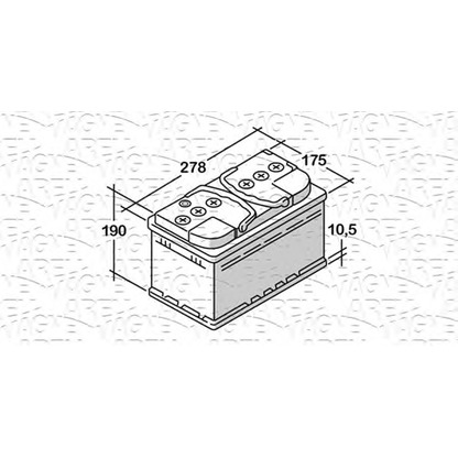 Фото Стартерная аккумуляторная батарея MAGNETI MARELLI 068077073010