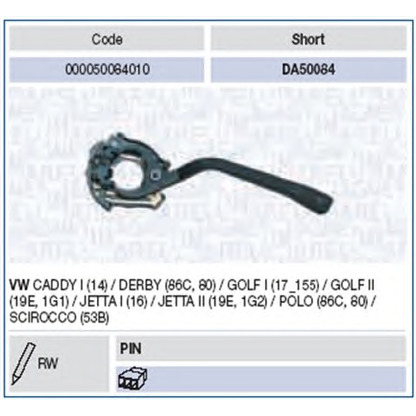 Zdjęcie Przełącznik wycieraczki MAGNETI MARELLI 000050084010