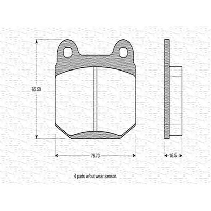 Photo Kit de plaquettes de frein, frein à disque MAGNETI MARELLI 363702160038