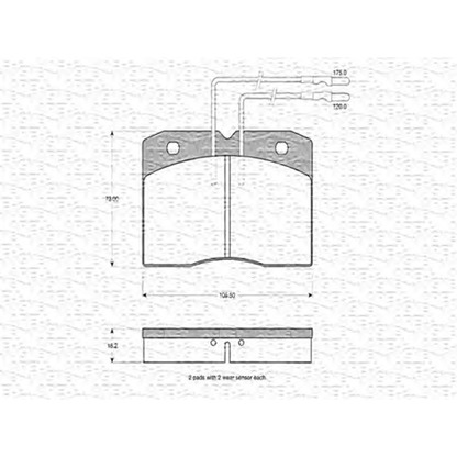 Photo Kit de plaquettes de frein, frein à disque MAGNETI MARELLI 363702160162