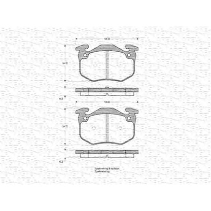 Photo Kit de plaquettes de frein, frein à disque MAGNETI MARELLI 363702160216