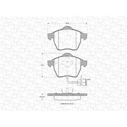 Photo Kit de plaquettes de frein, frein à disque MAGNETI MARELLI 363702160311