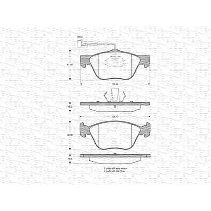 Photo Kit de plaquettes de frein, frein à disque MAGNETI MARELLI 363702160360