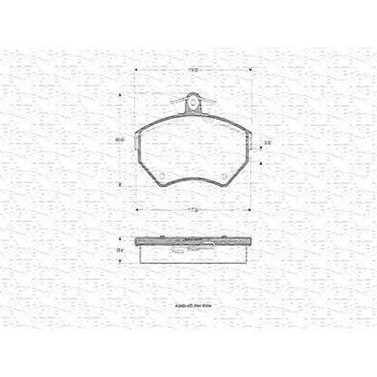 Photo Kit de plaquettes de frein, frein à disque MAGNETI MARELLI 363702160421