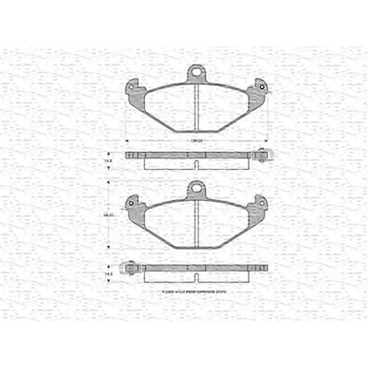 Photo Kit de plaquettes de frein, frein à disque MAGNETI MARELLI 363702160533