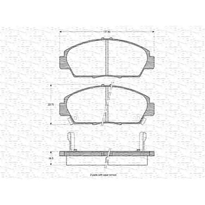 Foto Kit pastiglie freno, Freno a disco MAGNETI MARELLI 363702160541