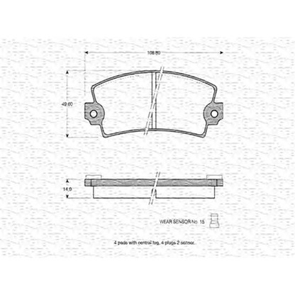 Foto Bremsbelagsatz, Scheibenbremse MAGNETI MARELLI 363702160662