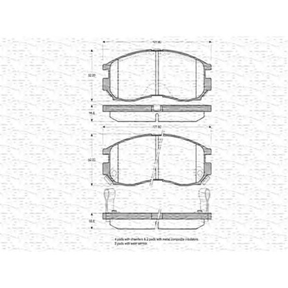 Фото Комплект тормозных колодок, дисковый тормоз MAGNETI MARELLI 363702160777