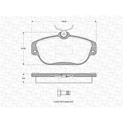 Foto Bremsbelagsatz, Scheibenbremse MAGNETI MARELLI 363702160938