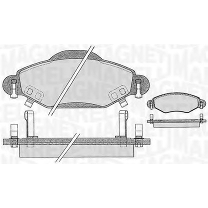 Photo Kit de plaquettes de frein, frein à disque MAGNETI MARELLI 363916060410