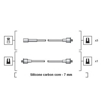 Zdjęcie Zestaw przewodów zapłonowych MAGNETI MARELLI 941318111169