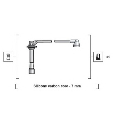 Zdjęcie Zestaw przewodów zapłonowych MAGNETI MARELLI 941318111180