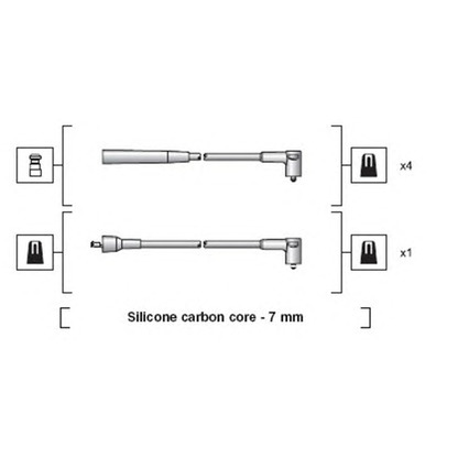 Photo Kit de câbles d'allumage MAGNETI MARELLI 941318111214