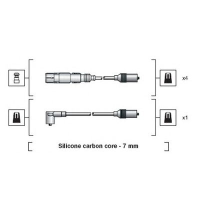 Photo Kit de câbles d'allumage MAGNETI MARELLI 941318111270