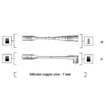 Фото Комплект проводов зажигания MAGNETI MARELLI 941055060531
