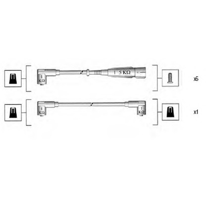 Photo Kit de câbles d'allumage MAGNETI MARELLI 941055110535