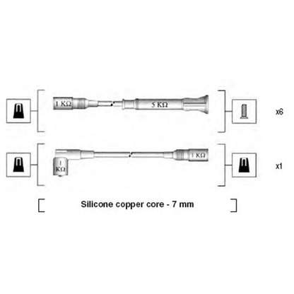 Photo Kit de câbles d'allumage MAGNETI MARELLI 941075050547