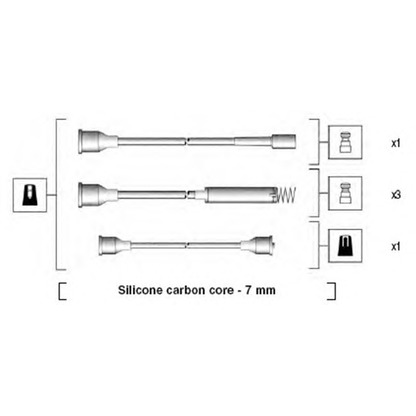 Фото Комплект проводов зажигания MAGNETI MARELLI 941125250677