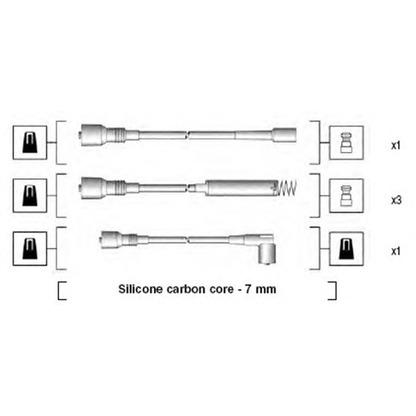 Photo Kit de câbles d'allumage MAGNETI MARELLI 941125280680