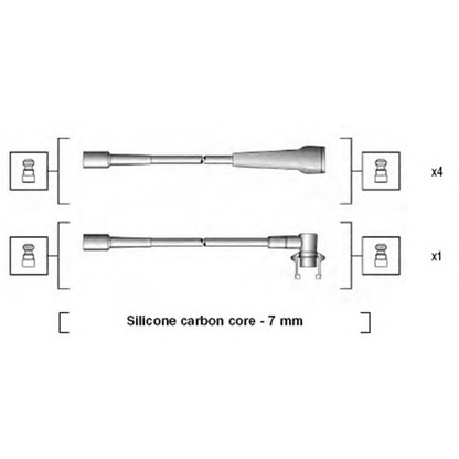 Photo Kit de câbles d'allumage MAGNETI MARELLI 941145190716