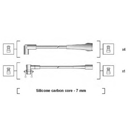 Photo Kit de câbles d'allumage MAGNETI MARELLI 941145200717