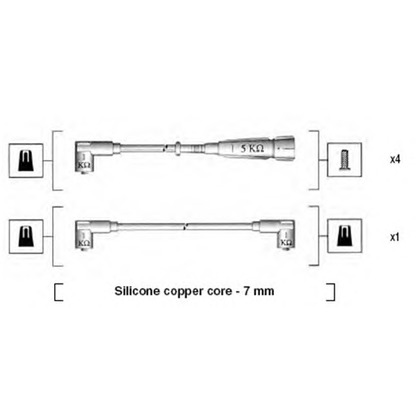 Zdjęcie Zestaw przewodów zapłonowych MAGNETI MARELLI 941155090746