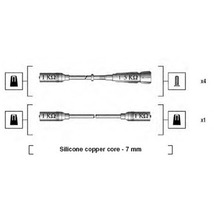 Фото Комплект проводов зажигания MAGNETI MARELLI 941175140755