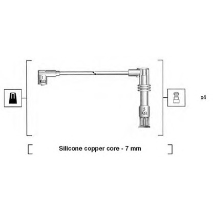 Фото Комплект проводов зажигания MAGNETI MARELLI 941175170758