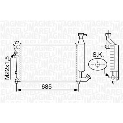 Photo Radiator, engine cooling MAGNETI MARELLI 350213117800