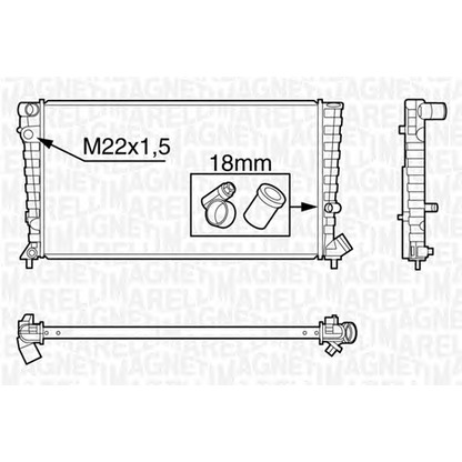 Фото Радиатор, охлаждение двигателя MAGNETI MARELLI 350213118400