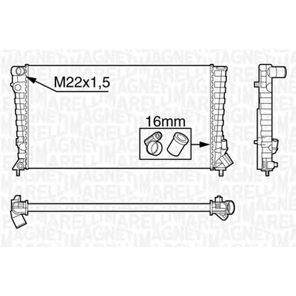 Foto Radiador, refrigeración del motor MAGNETI MARELLI 350213118500