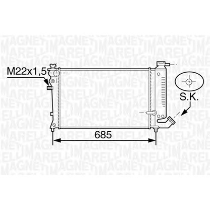 Foto Radiador, refrigeración del motor MAGNETI MARELLI 350213119400