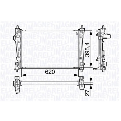 Foto Radiador, refrigeración del motor MAGNETI MARELLI 350213131300