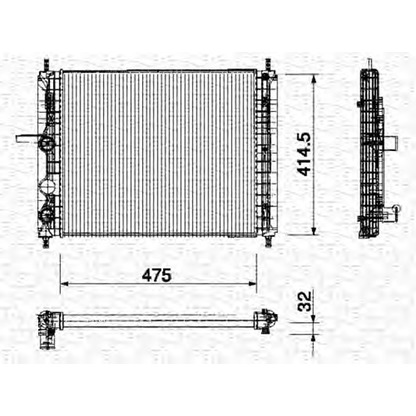 Foto Radiador, refrigeración del motor MAGNETI MARELLI 350213164000