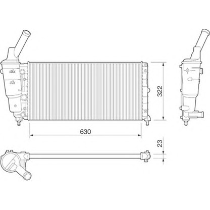 Foto Radiador, refrigeración del motor MAGNETI MARELLI 350213177000