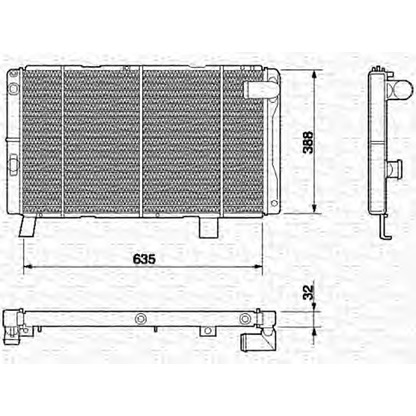 Foto Radiador, refrigeración del motor MAGNETI MARELLI 350213606000