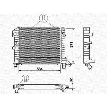 Foto Radiador, refrigeración del motor MAGNETI MARELLI 350213663000