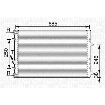 Фото Радиатор, охлаждение двигателя MAGNETI MARELLI 350213841000