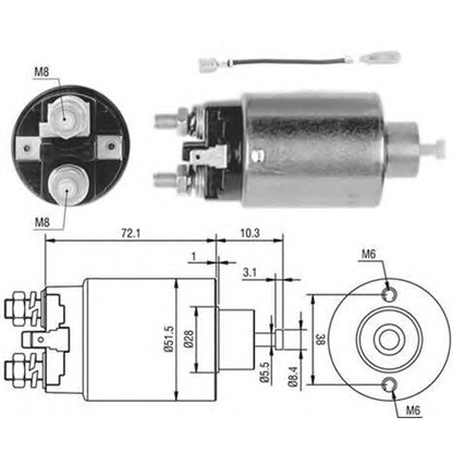 Photo Solenoid Switch, starter MAGNETI MARELLI 940113050398