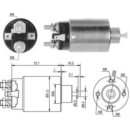 Photo Solenoid Switch, starter MAGNETI MARELLI 940113050477