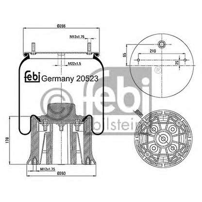 Фото Кожух пневматической рессоры FEBI BILSTEIN 20523