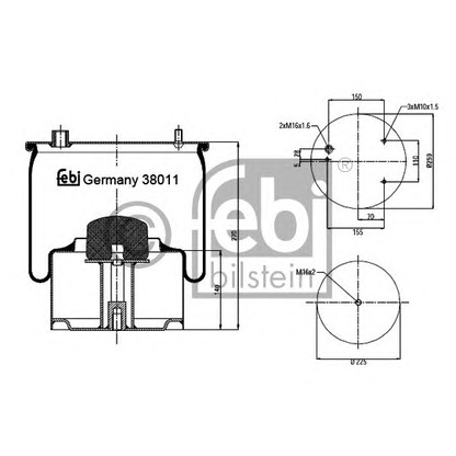 Photo Soufflet à air, suspension pneumatique FEBI BILSTEIN 38011