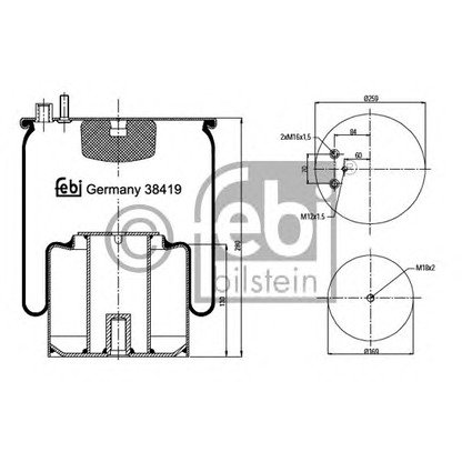 Photo Soufflet à air, suspension pneumatique FEBI BILSTEIN 38419