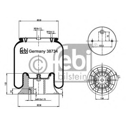 Foto Soffietto, Sospensione pneumatica FEBI BILSTEIN 38734